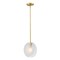 Designers Fountain Sky Fall 60 Watt 1-Light Brushed Gold Contemporary Pendant Light with Etched Fluted Glass Shade D311C-10P-BG - alternate 7
